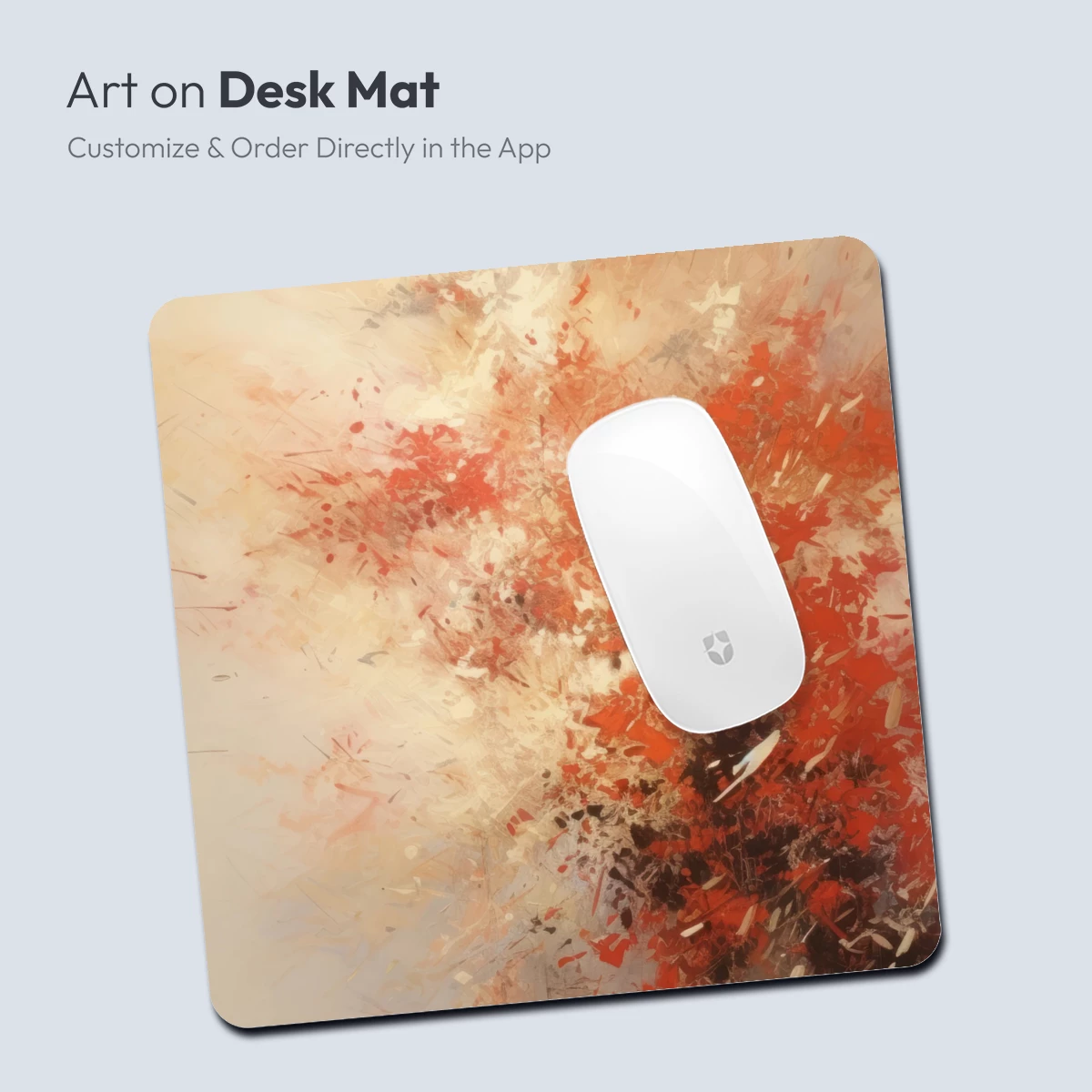 Explosive Canvas: Abstract Fireworks in Red and Cream - Image 4