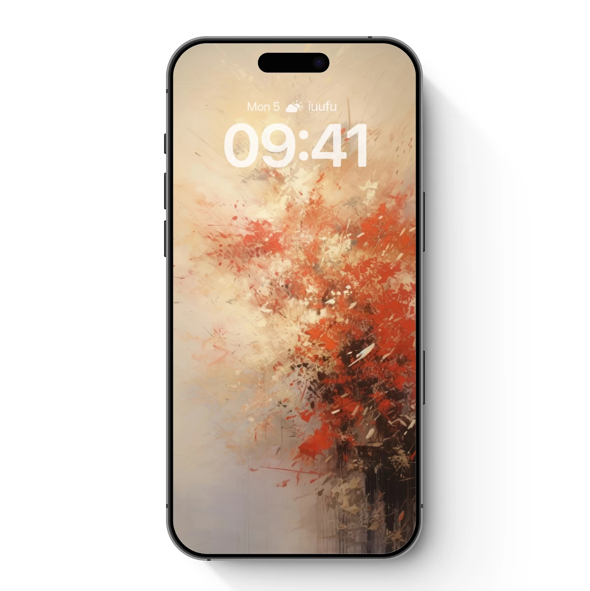 Explosive Canvas: Abstract Fireworks in Red and Cream