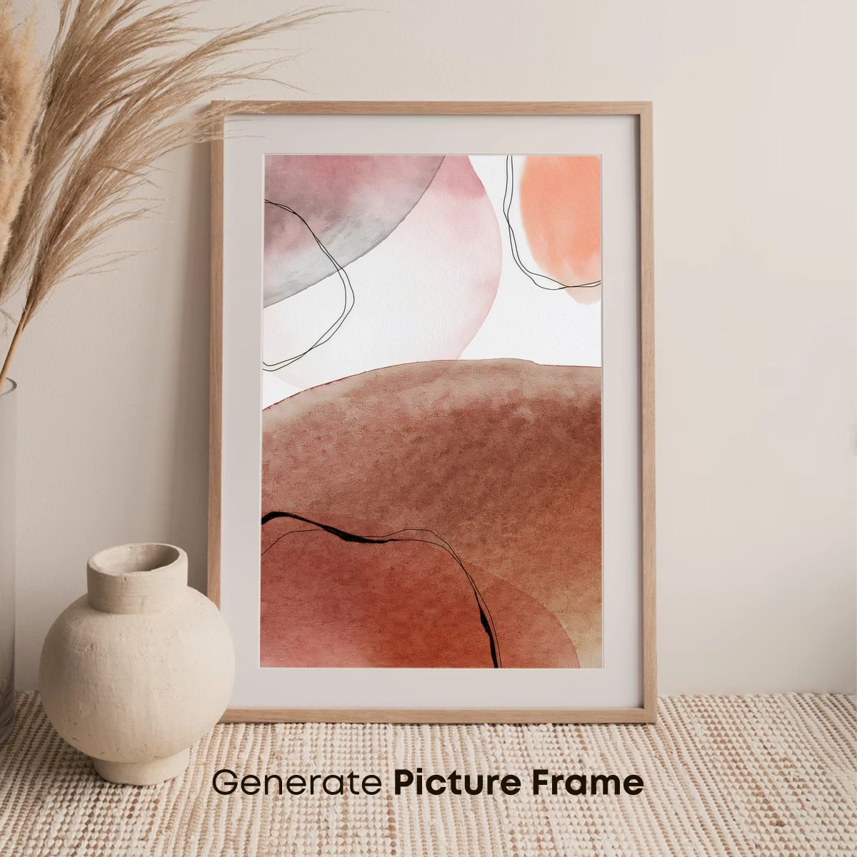 Abstract Terra Cotta Flow: Modern Watercolor Elegance - Image 7