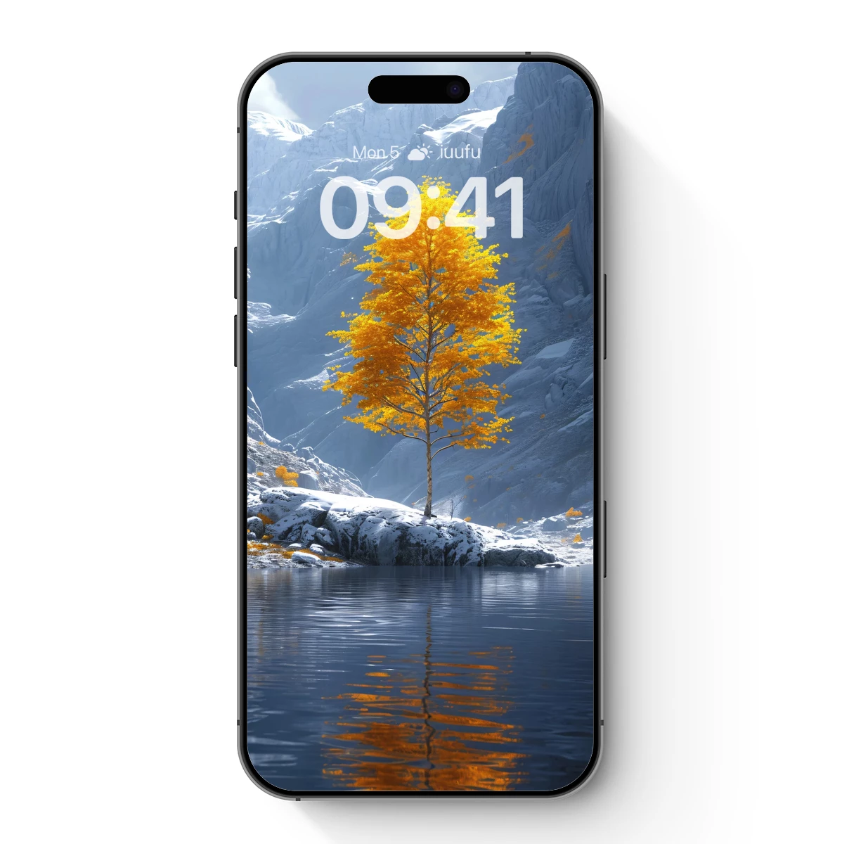 Golden Tree in Winter Wonderland