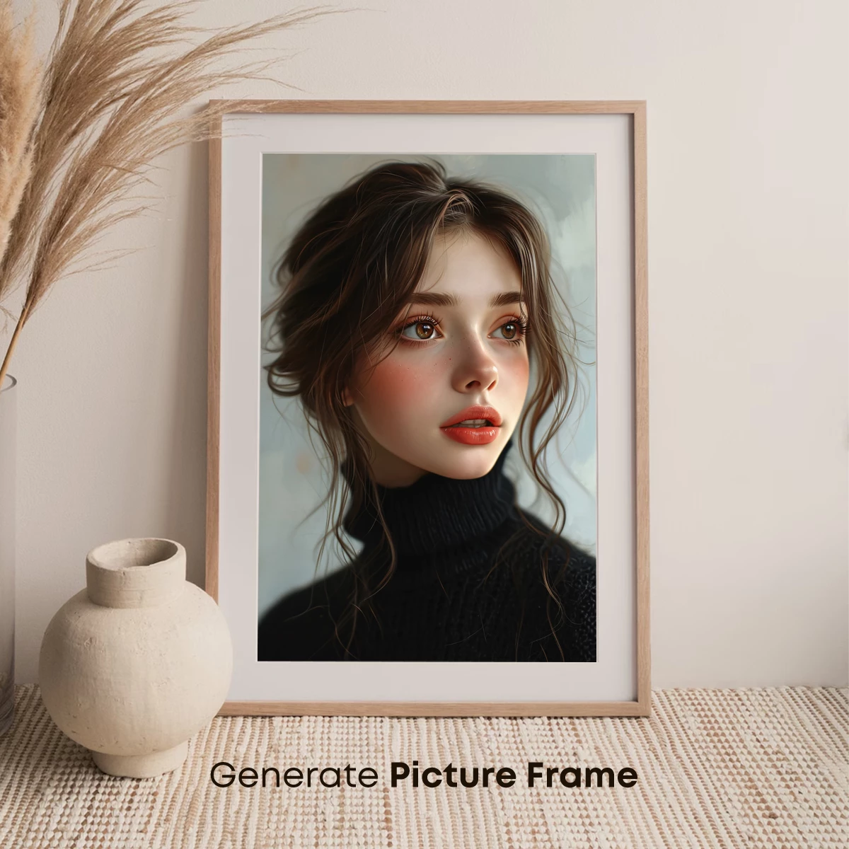 Ethereal Portrait: Soft Waves and Warm Hues - Image 7