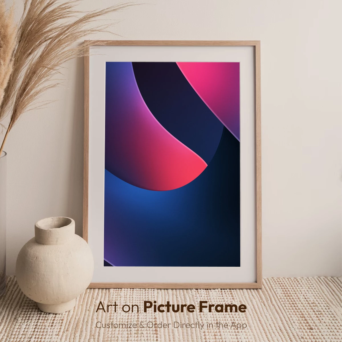 Abstract Fusion: Scarlet and Indigo Waves - Image 7