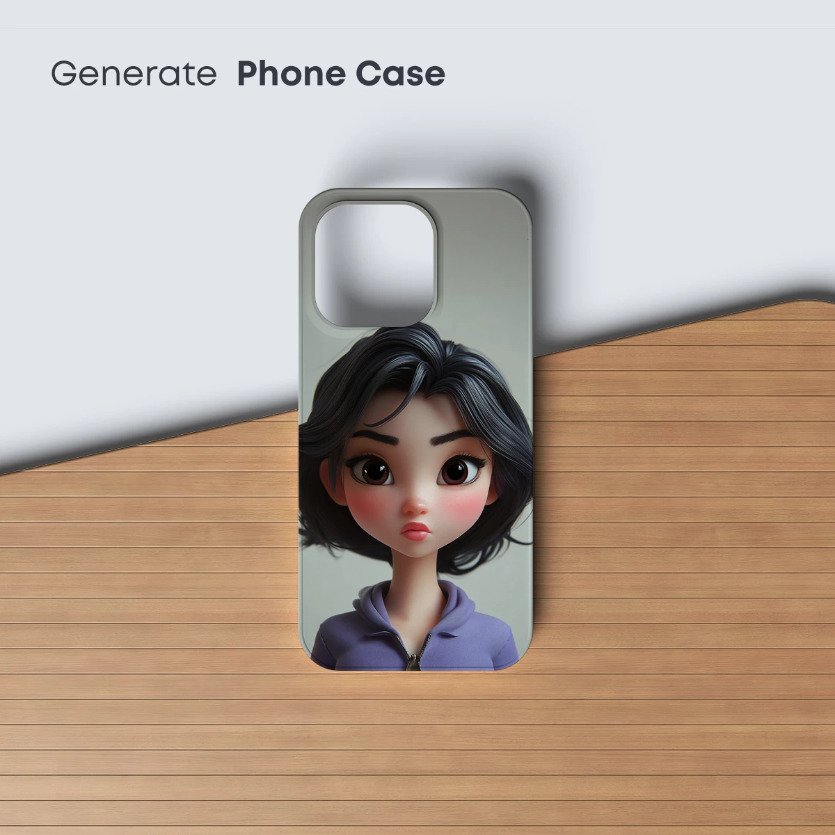 Charming Anime Doll in Soft Purple: A Whimsical Portrait - Image 3