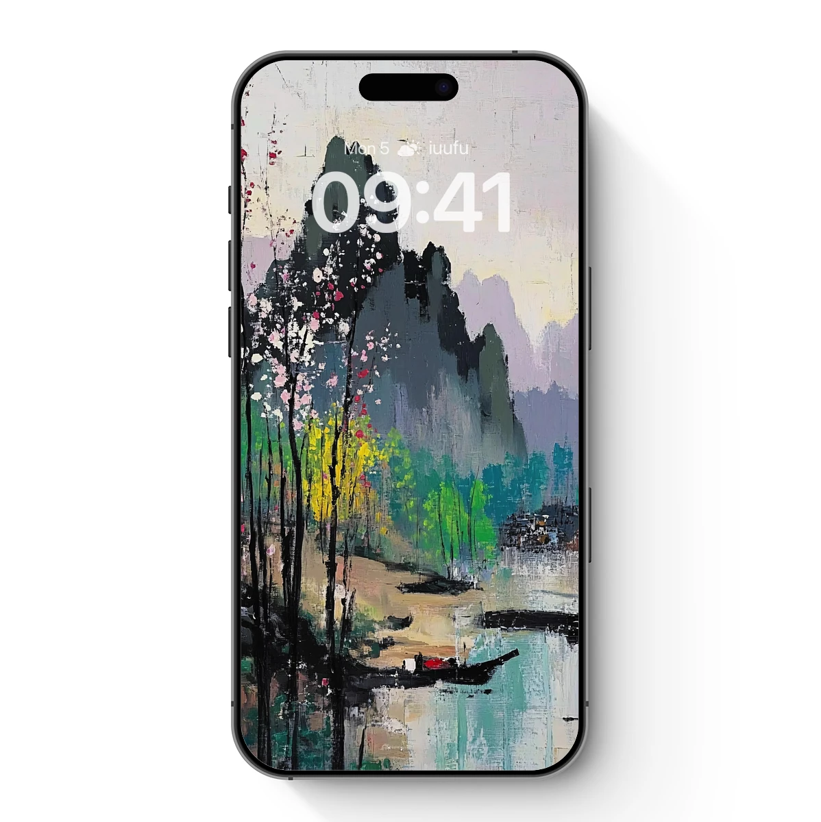 Abstract Blossom Mountainscape