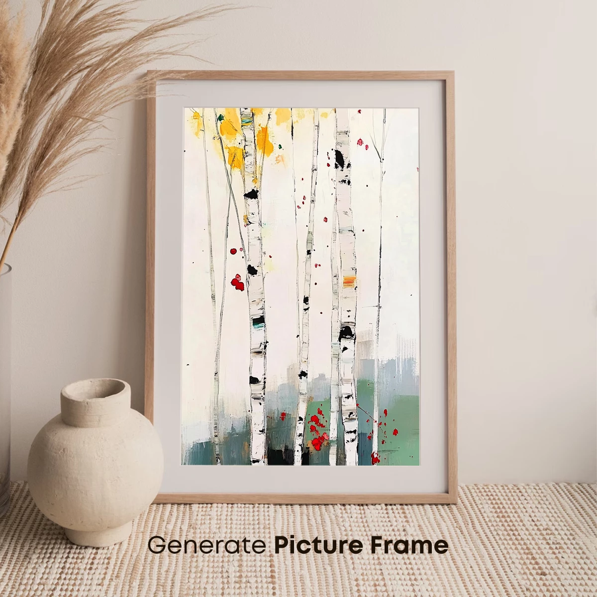 Birch Forest Symphony: Abstract Nature's Palette - Image 7