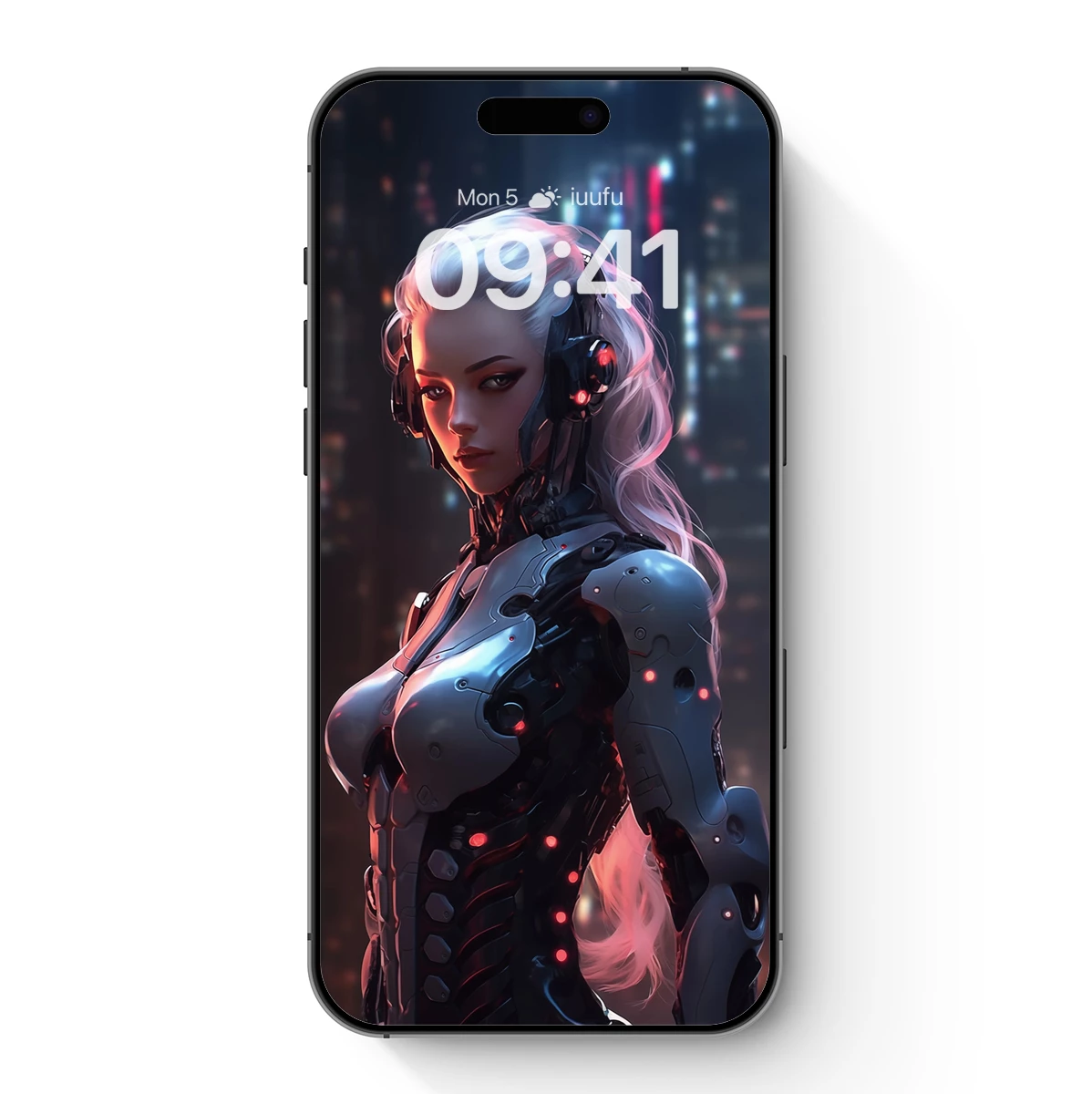 Cybernetic Muse: Futuristic Warrior in Neon Glow