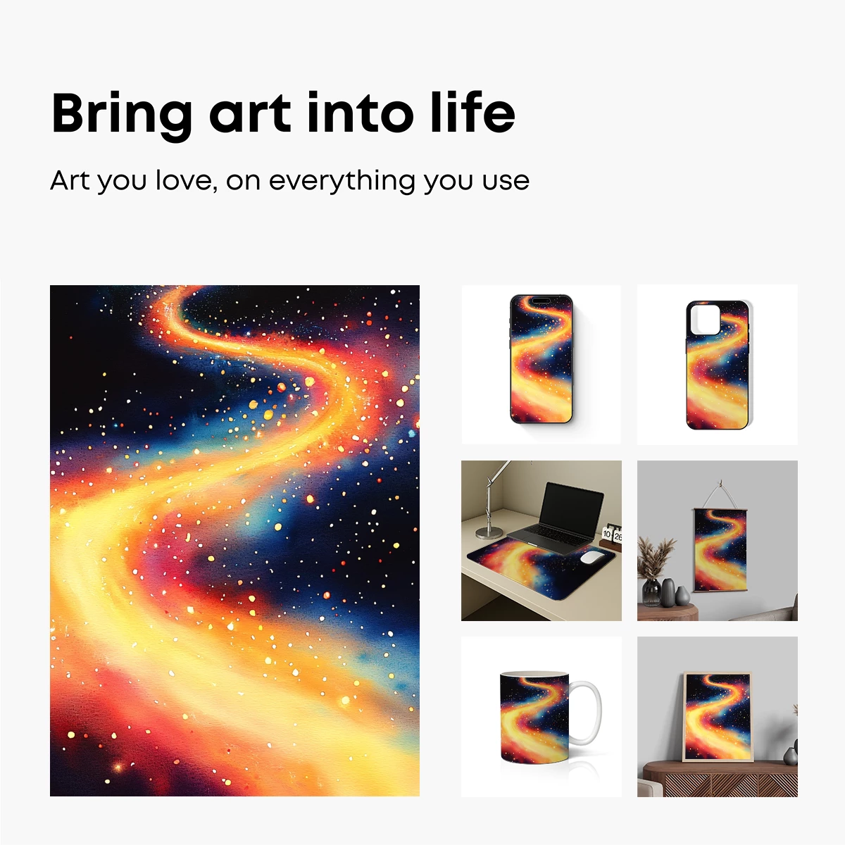 Cosmic Fire Ribbon: A Celestial Dance of Light and Color - Image 2