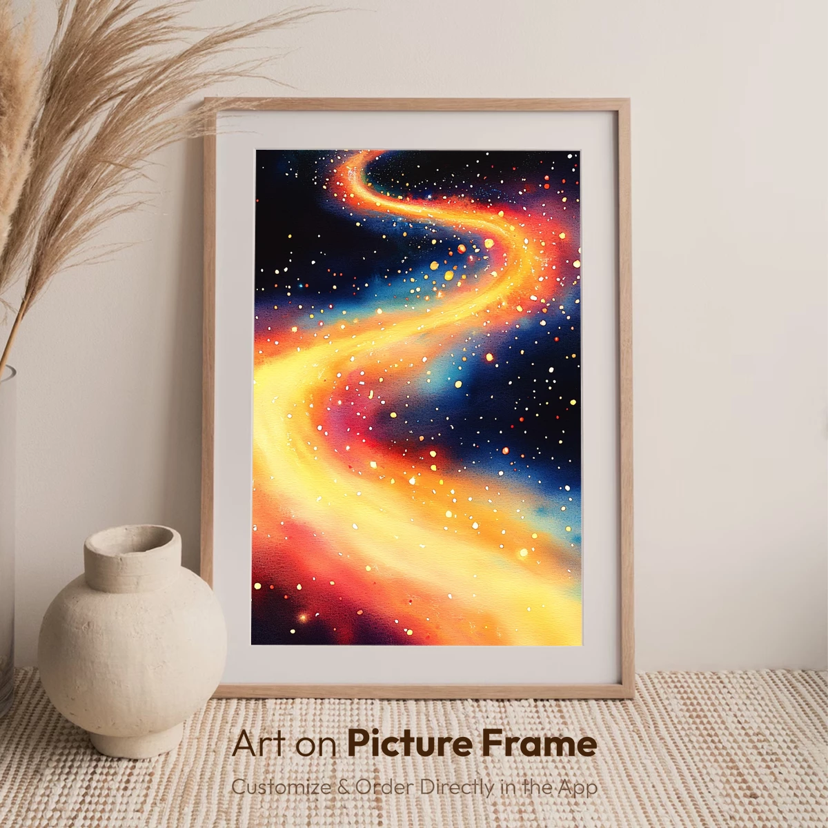 Cosmic Fire Ribbon: A Celestial Dance of Light and Color - Image 7