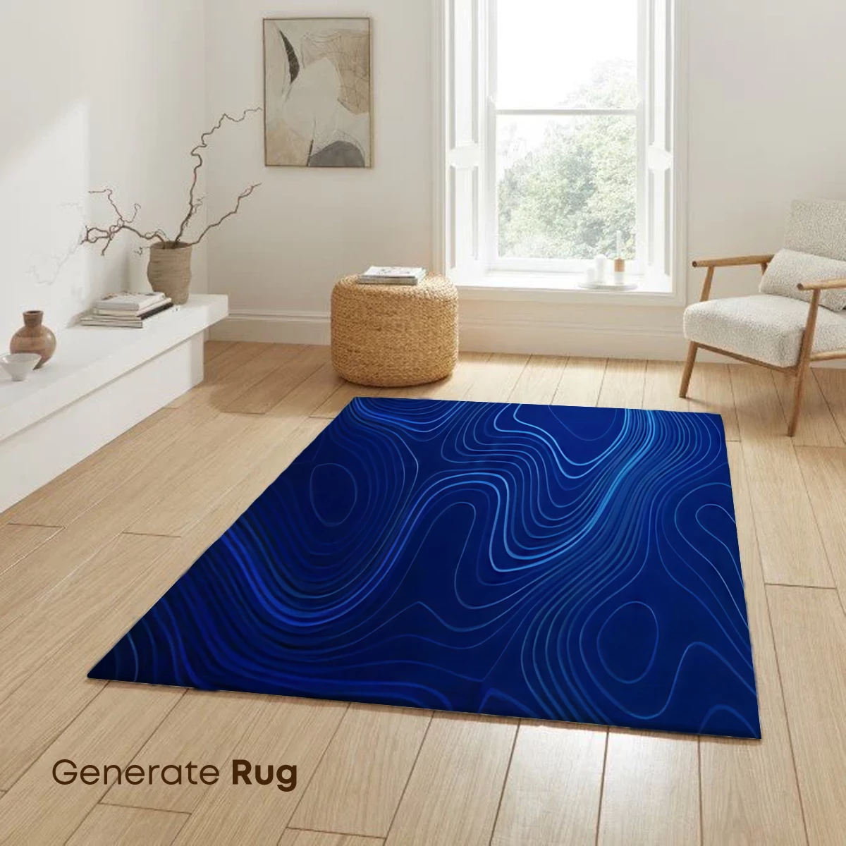 Blue Topographic Waves: Abstract Depth - Image 6