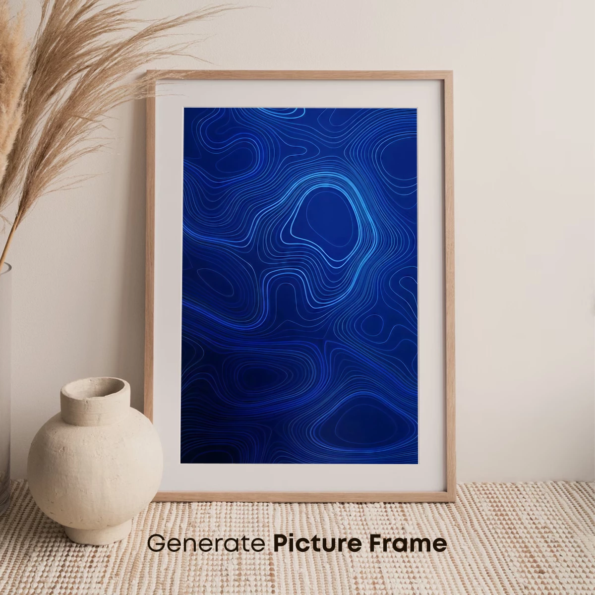 Blue Topographic Waves: Abstract Depth - Image 7