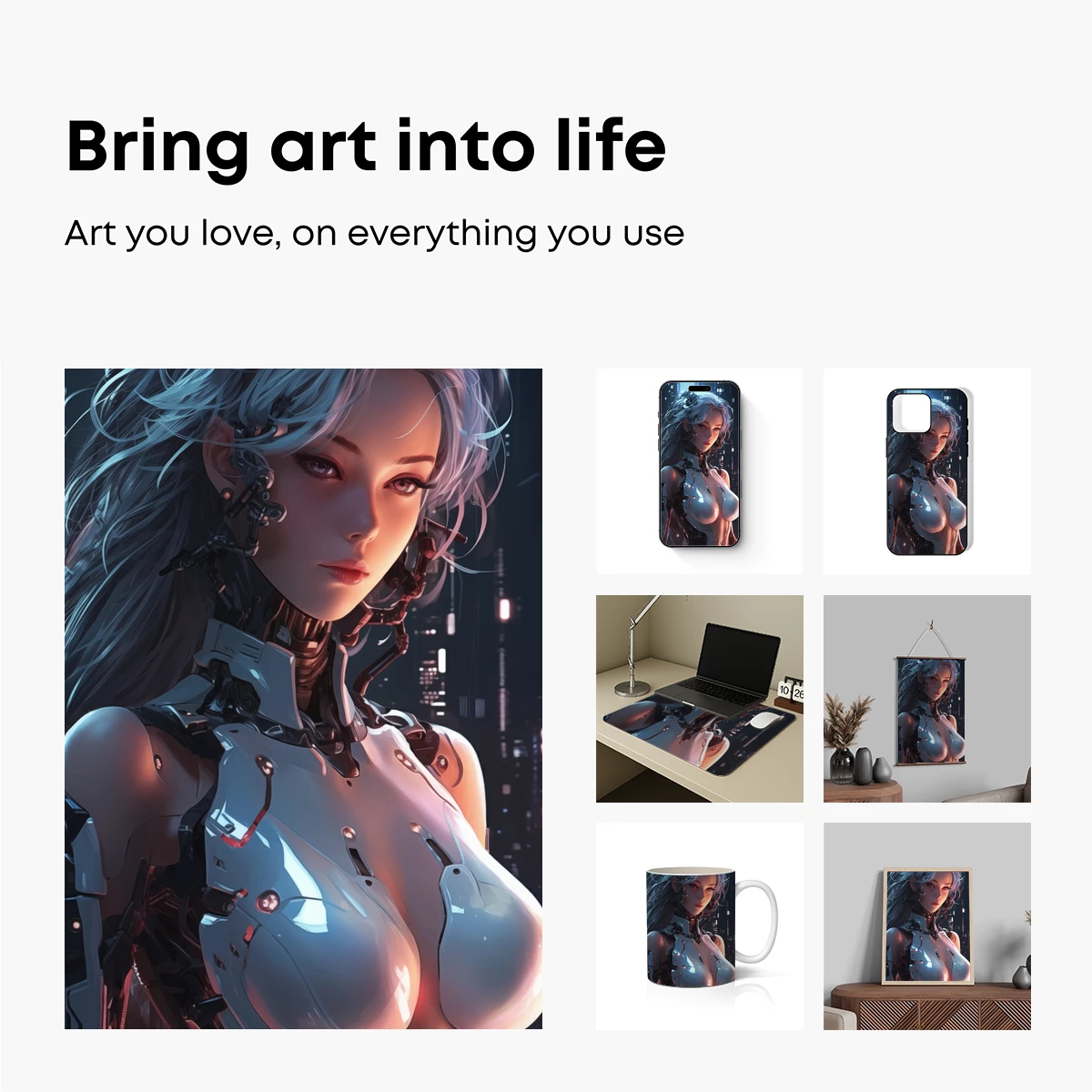 Cybernetic Muse: Futuristic Elegance in Steel and Silk - Image 2