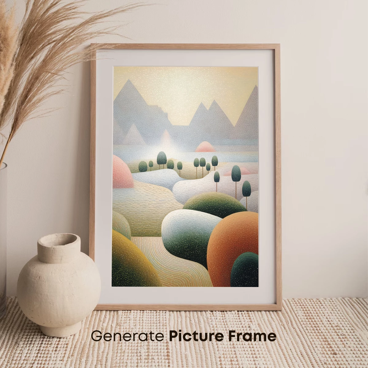 Dotwork Dreamscapes: Rolling Hills and Distant Peaks - Image 7