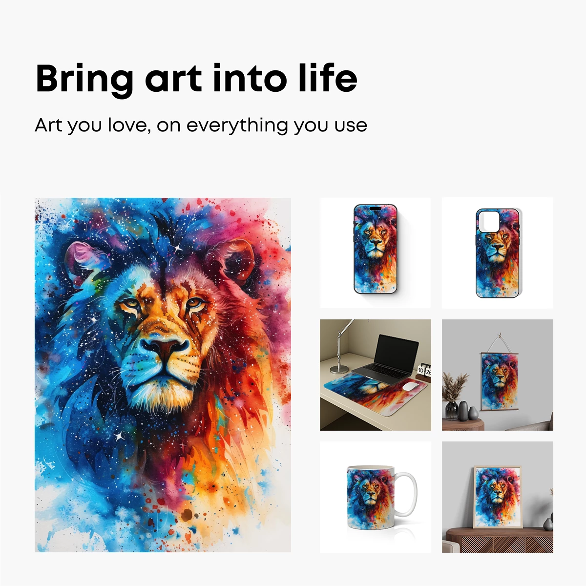 Cosmic Lion: Fusion of Galaxy and Mane - Image 2