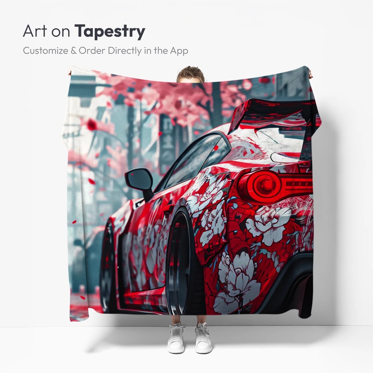 Cherry Blossom Supercar: Urban Art Fusion - Image 5