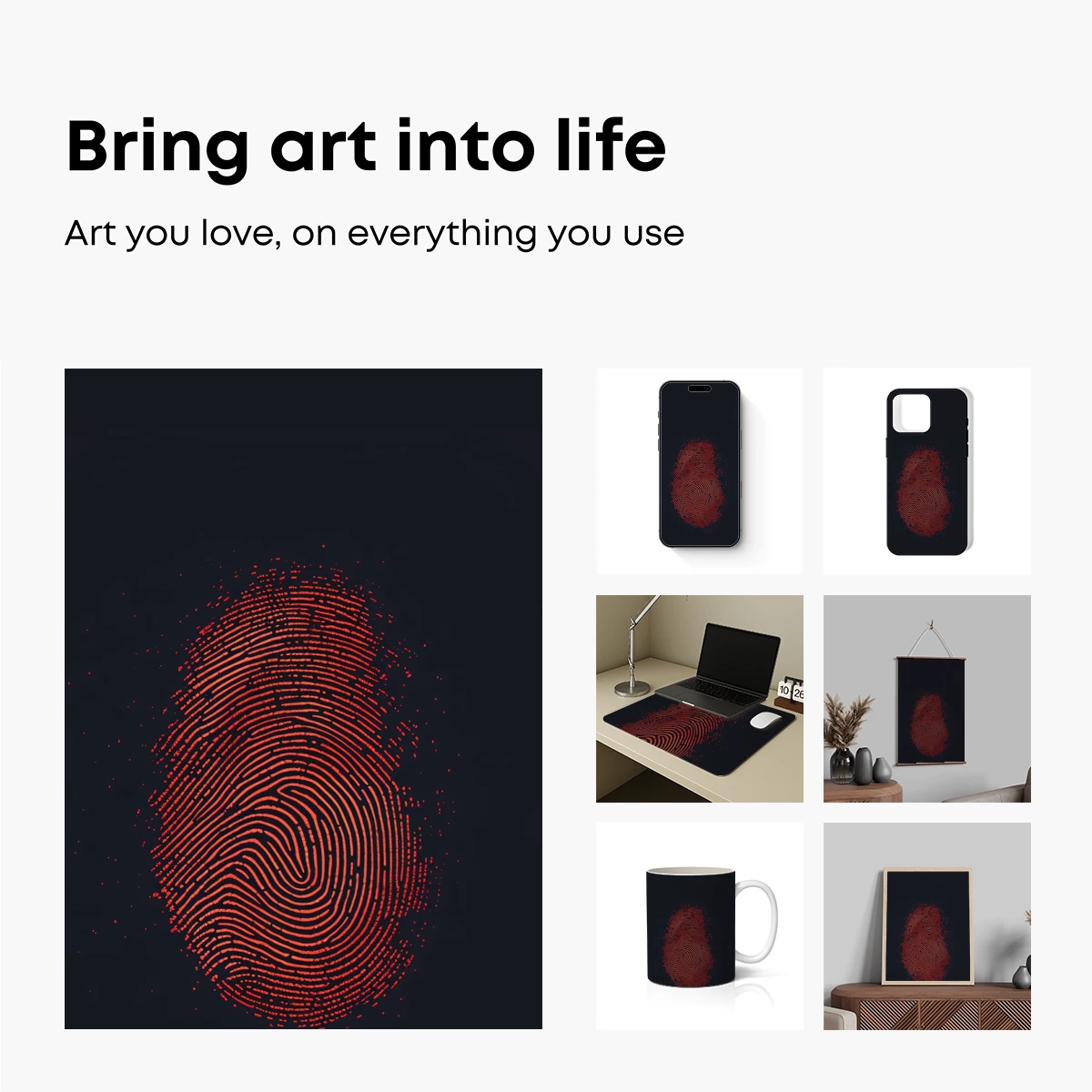 Digital Scarlet Whorl: A Fingerprint Art Odyssey - Image 2