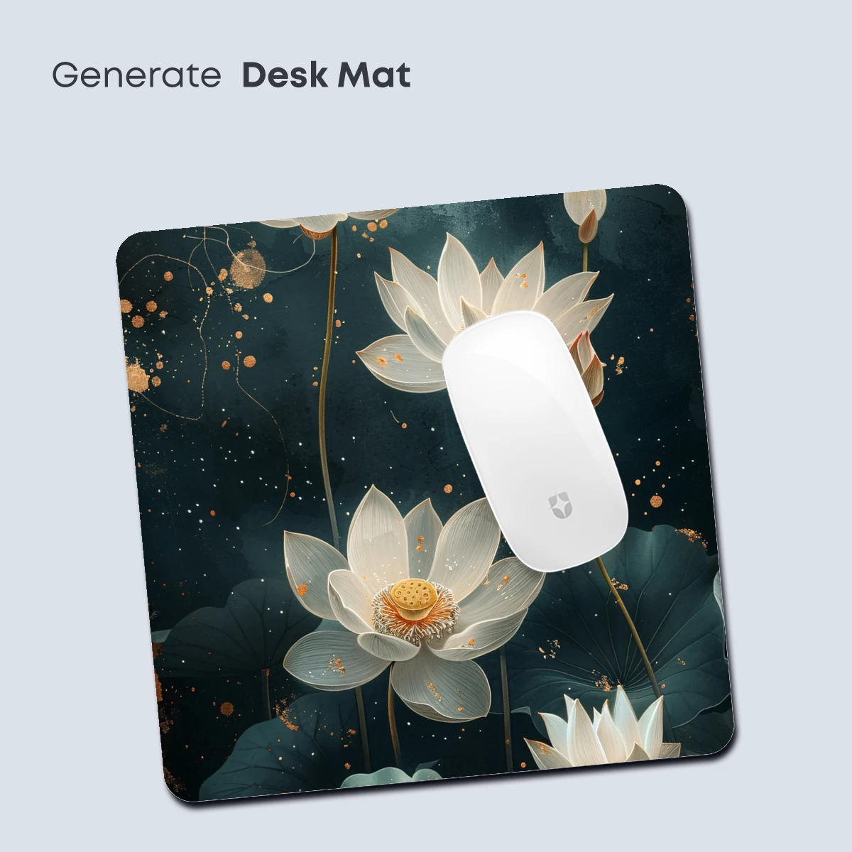 Ethereal Lotus Bloom: Golden Flecks and Dark Depths - Image 4