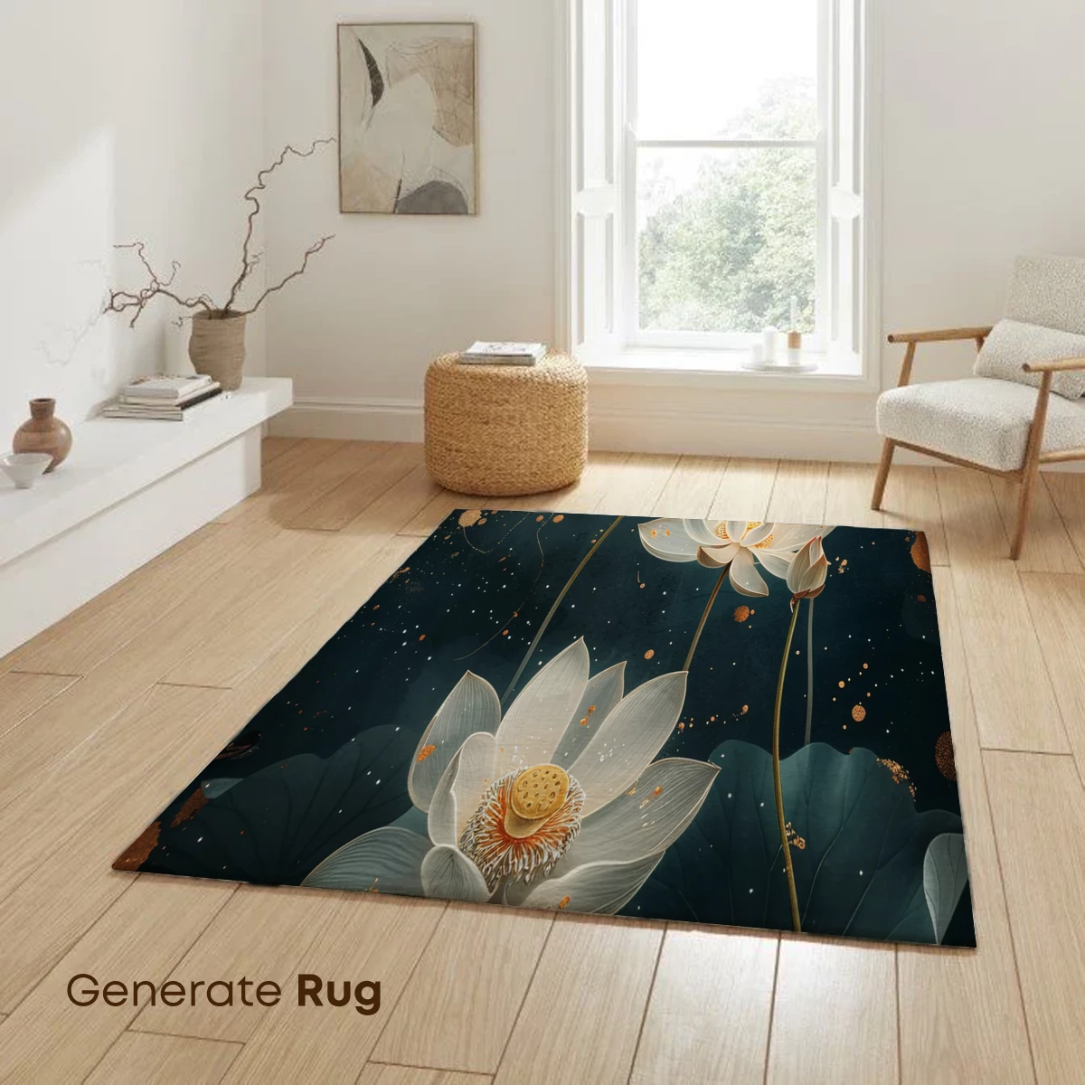 Ethereal Lotus Bloom: Golden Flecks and Dark Depths - Image 6