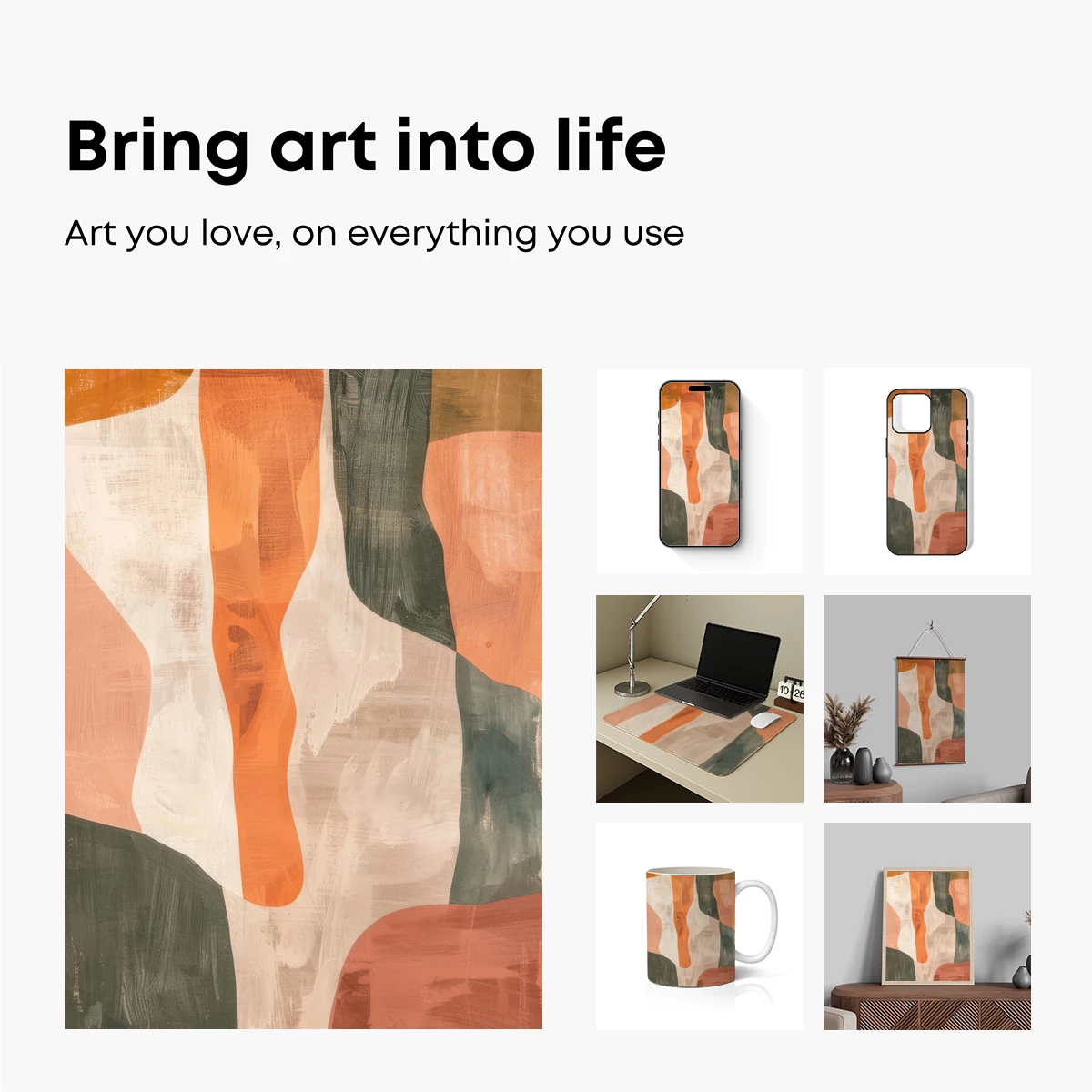 Abstract Terraforming: Earthy Tones Merge in Modern Canvas