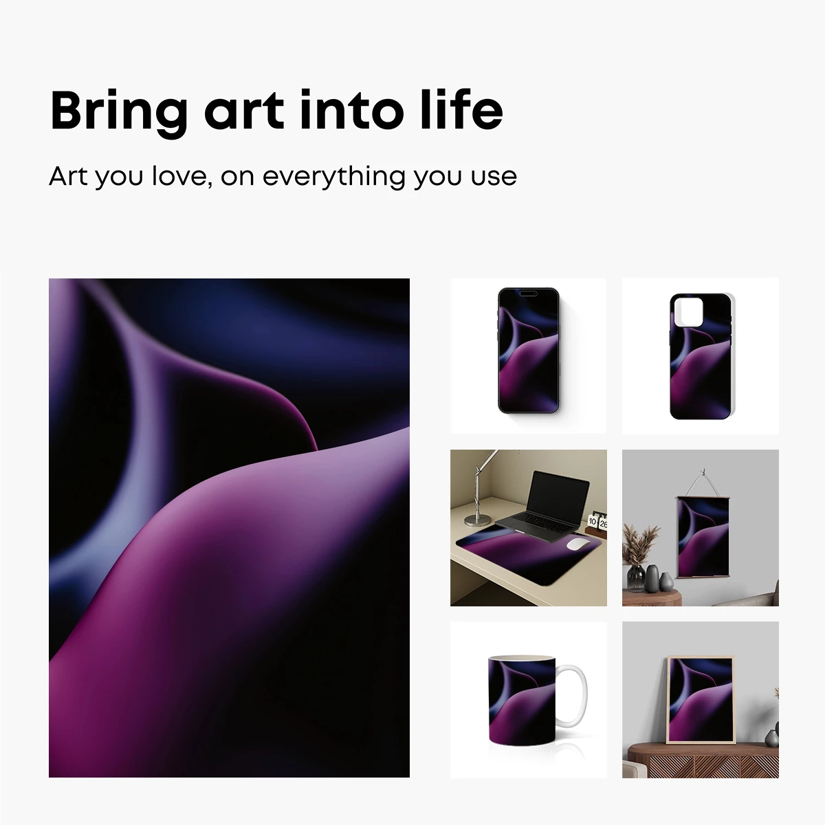 Ethereal Silk Waves: A Symphony in Purple Hues - Image 2