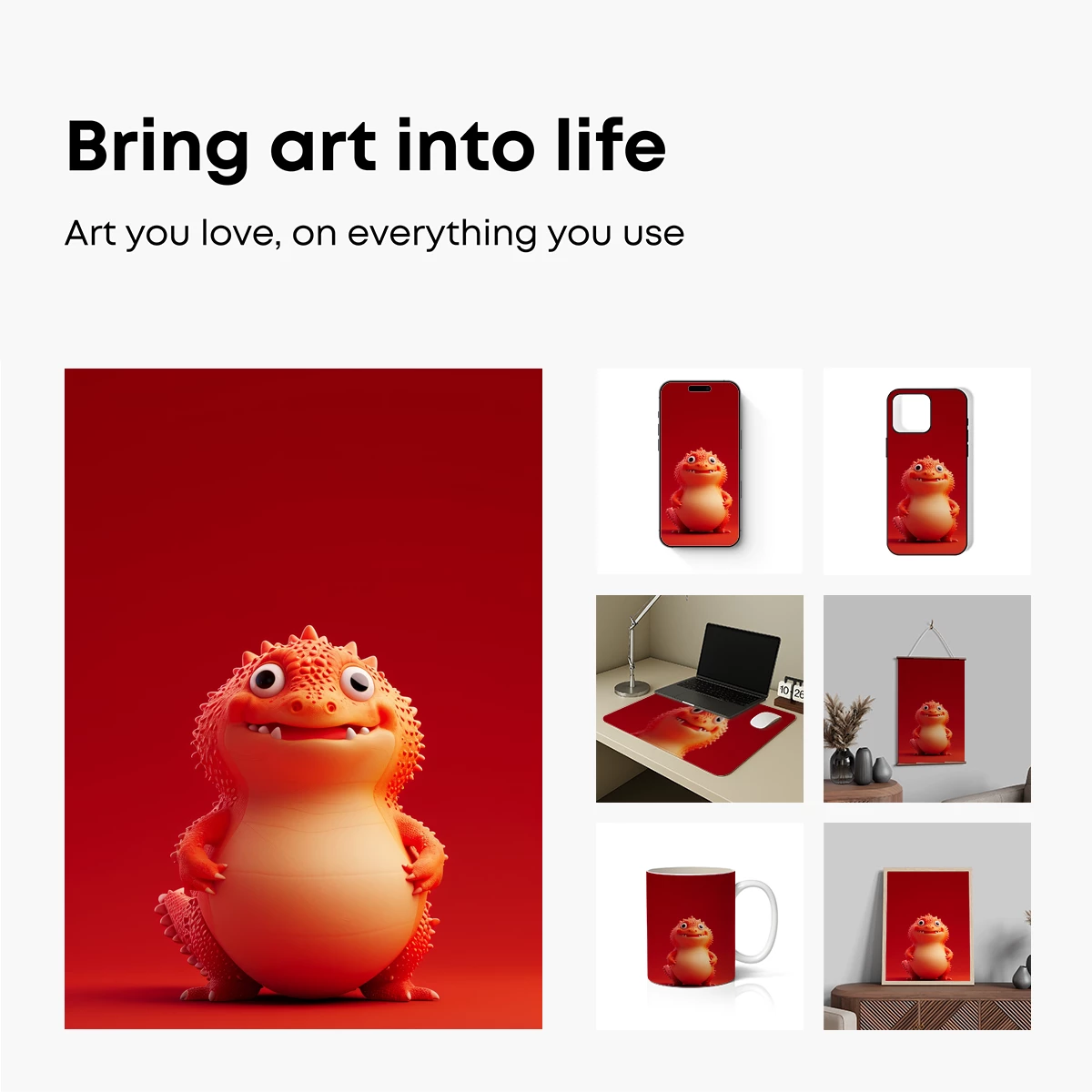 Chubby Dragon Delight: Whimsical Creature in Scarlet - Image 2