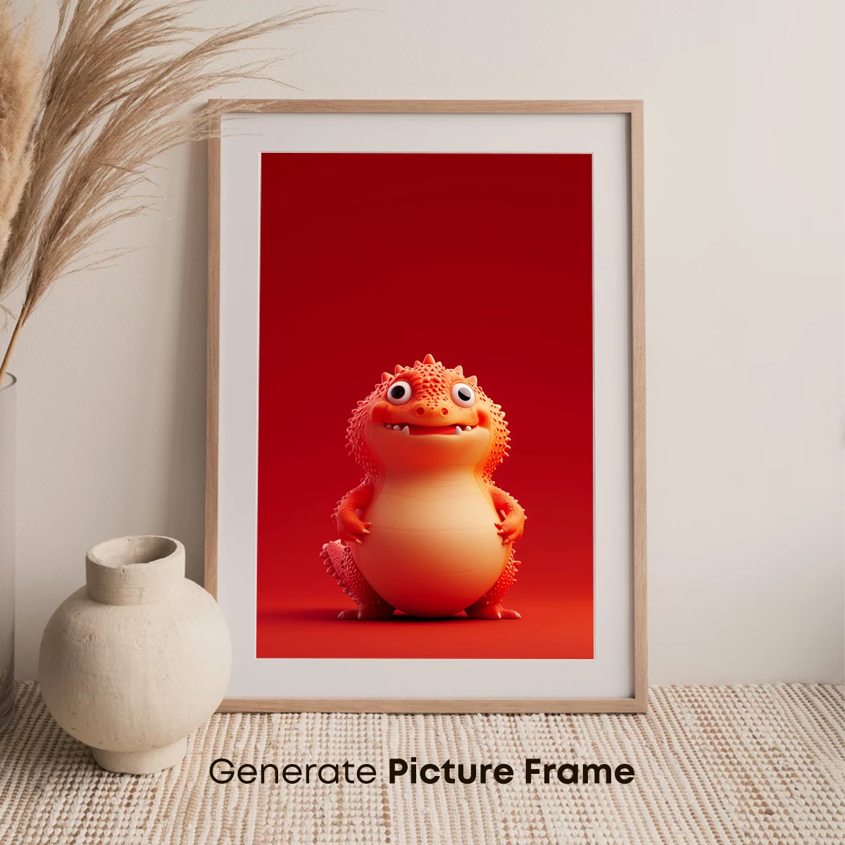 Chubby Dragon Delight: Whimsical Creature in Scarlet - Image 7