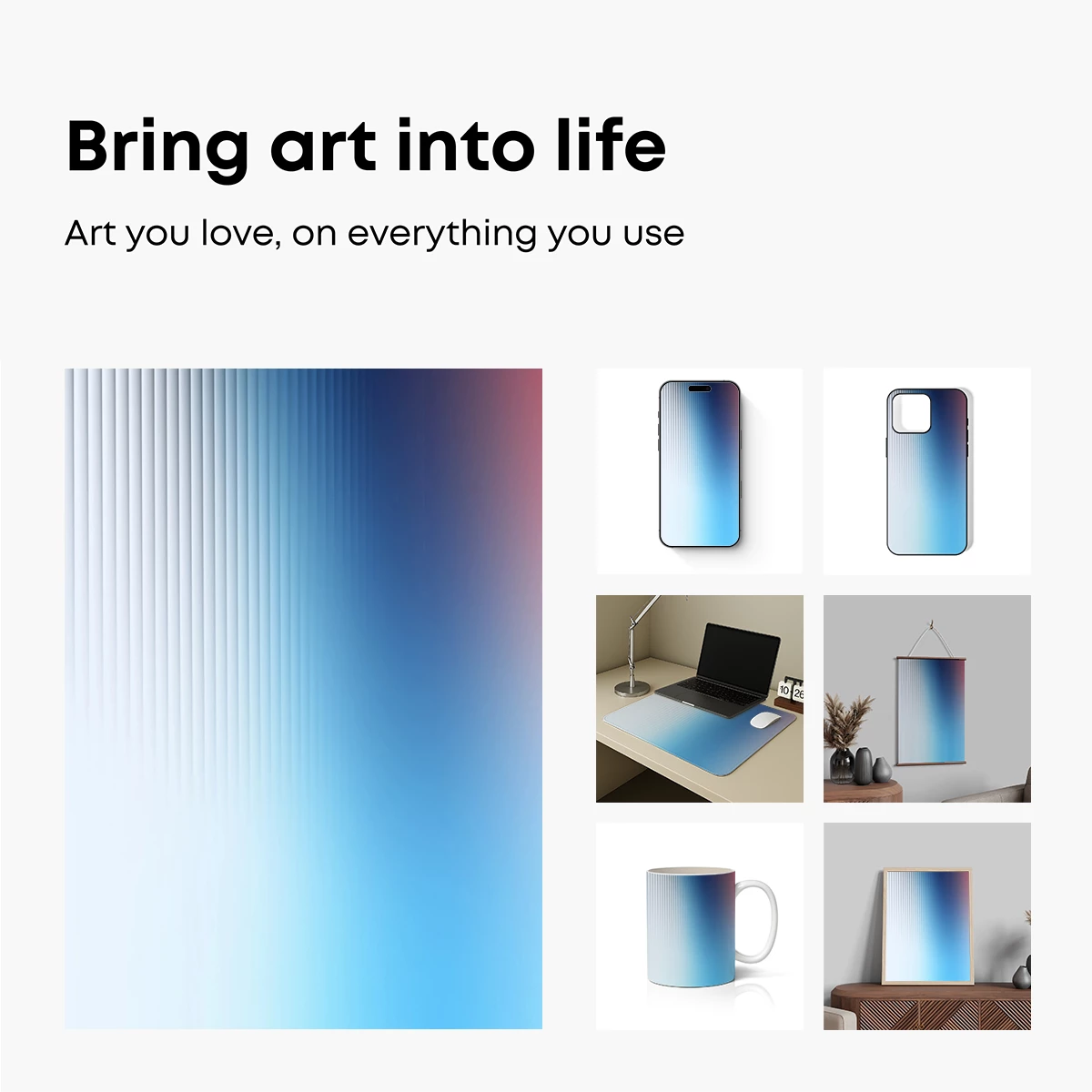 Gradient Symphony: Blurred Lines in Blue and Red - Image 2