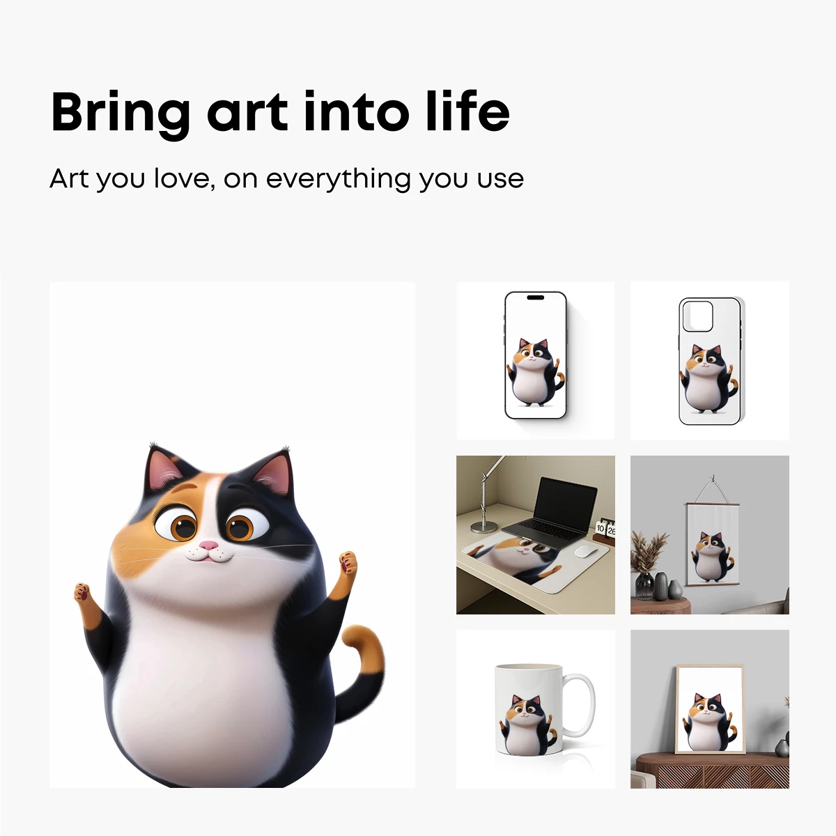 Chubby Cat Charm: Whimsical Cartoon Delight - Image 2