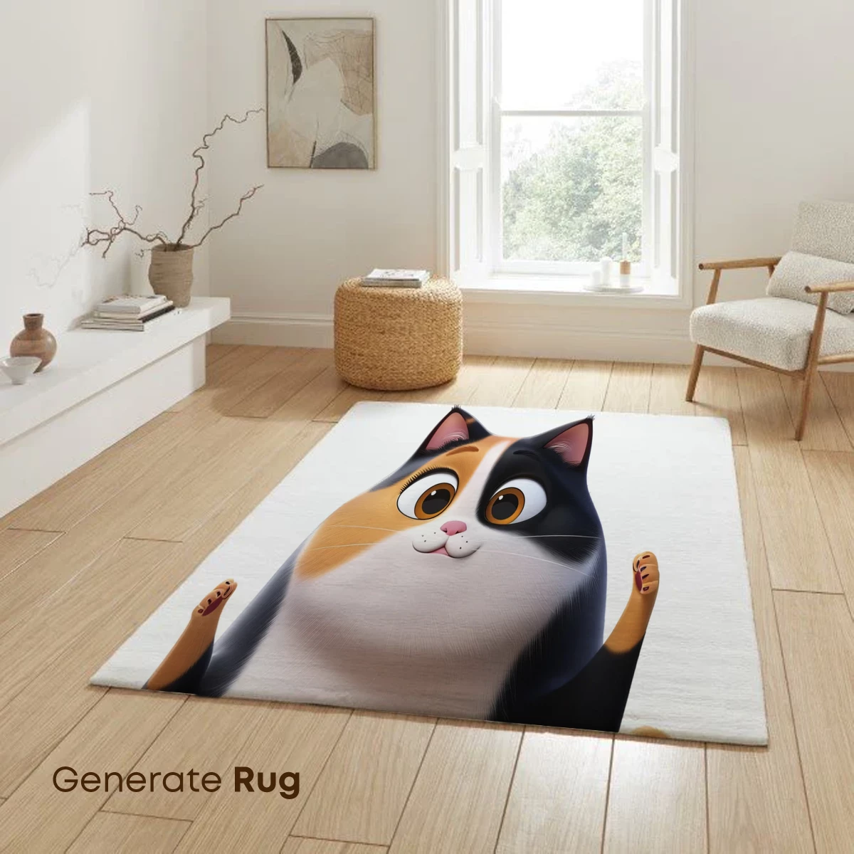 Chubby Cat Charm: Whimsical Cartoon Delight - Image 6