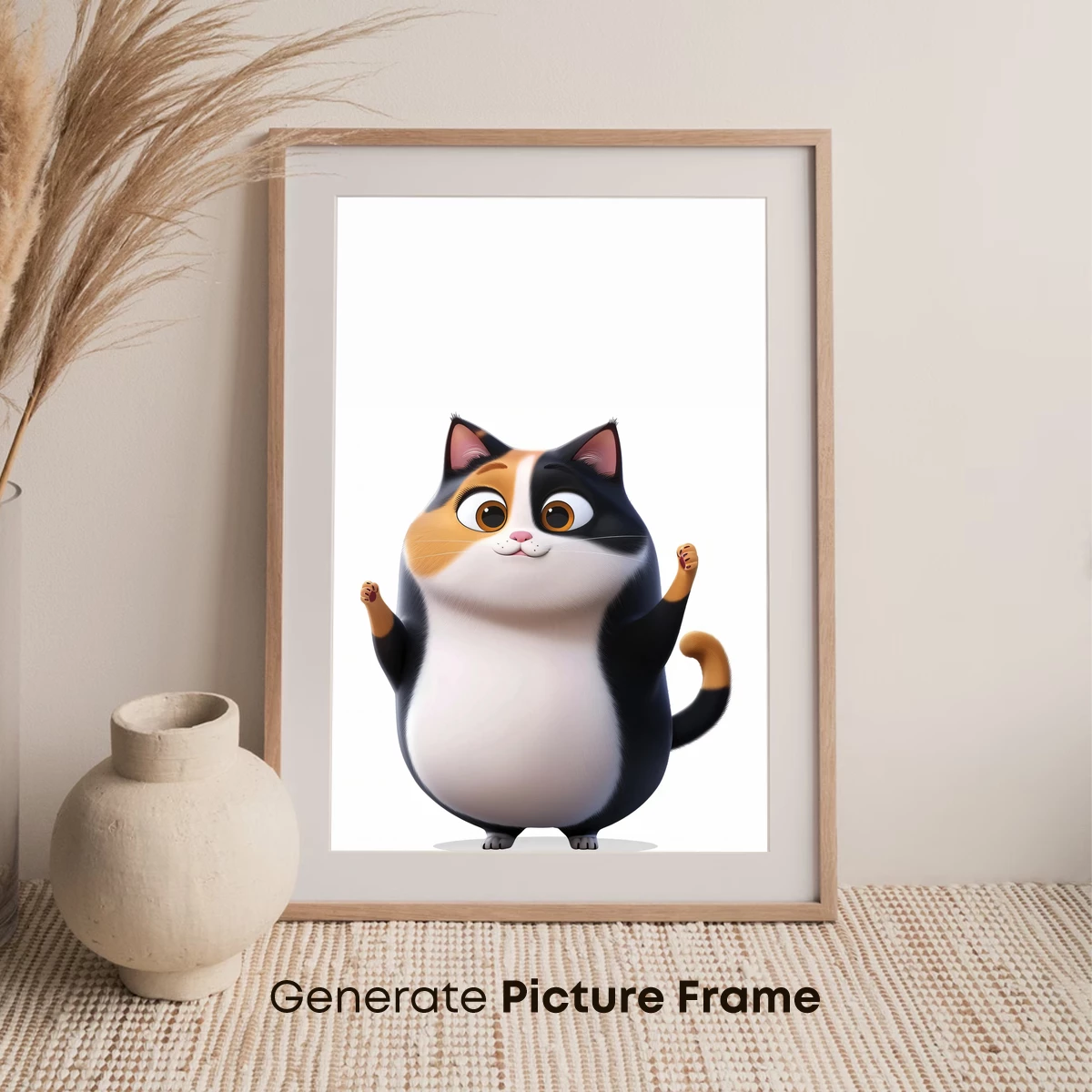 Chubby Cat Charm: Whimsical Cartoon Delight - Image 7