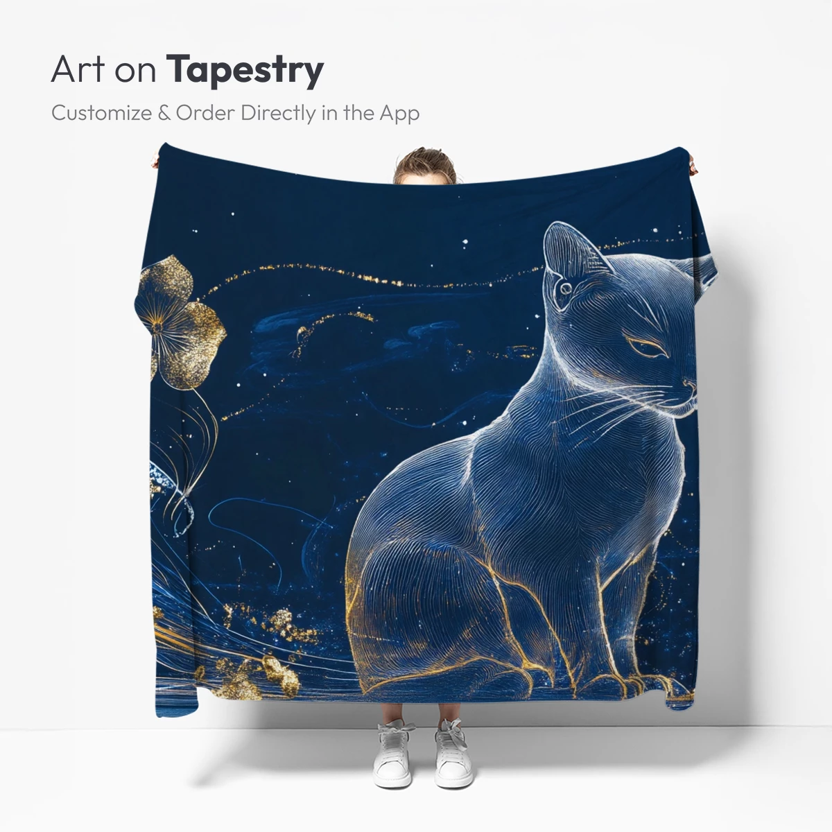 Ethereal Feline in Midnight Bloom - Image 5