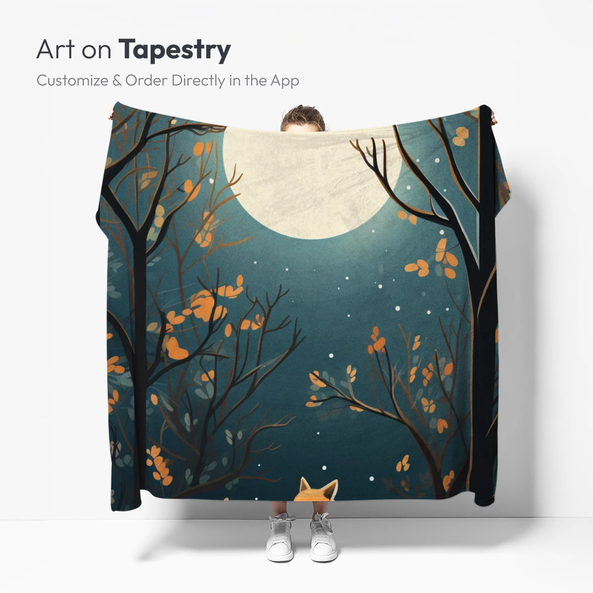 Moonlit Fox in Autumn Woods - Image 5