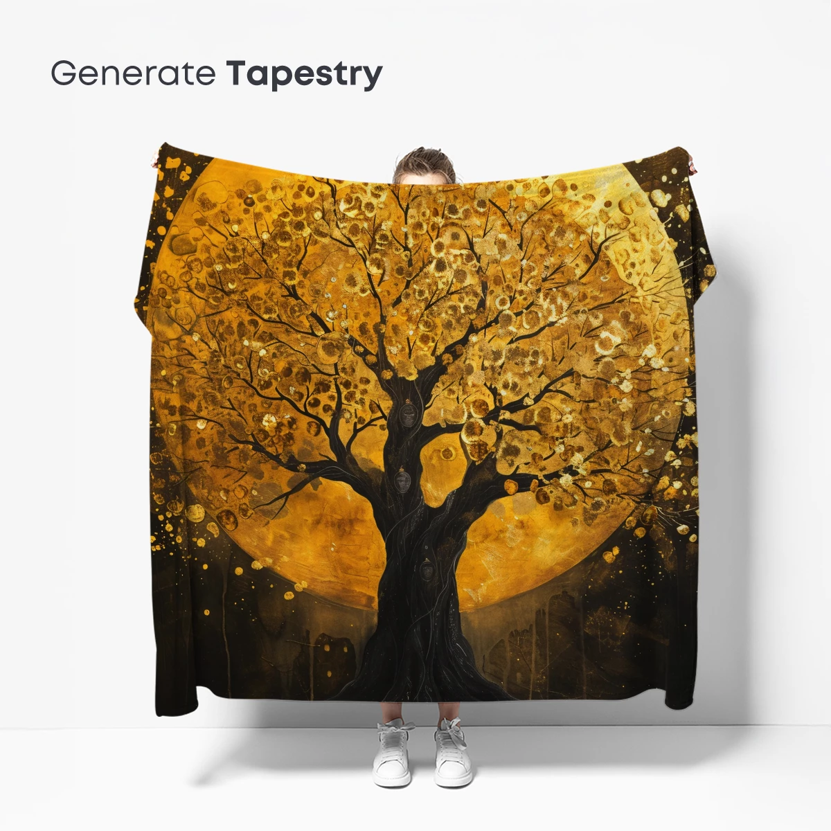 Eternal Tree of Gold: Mystical Moonlit Canopy - Image 5