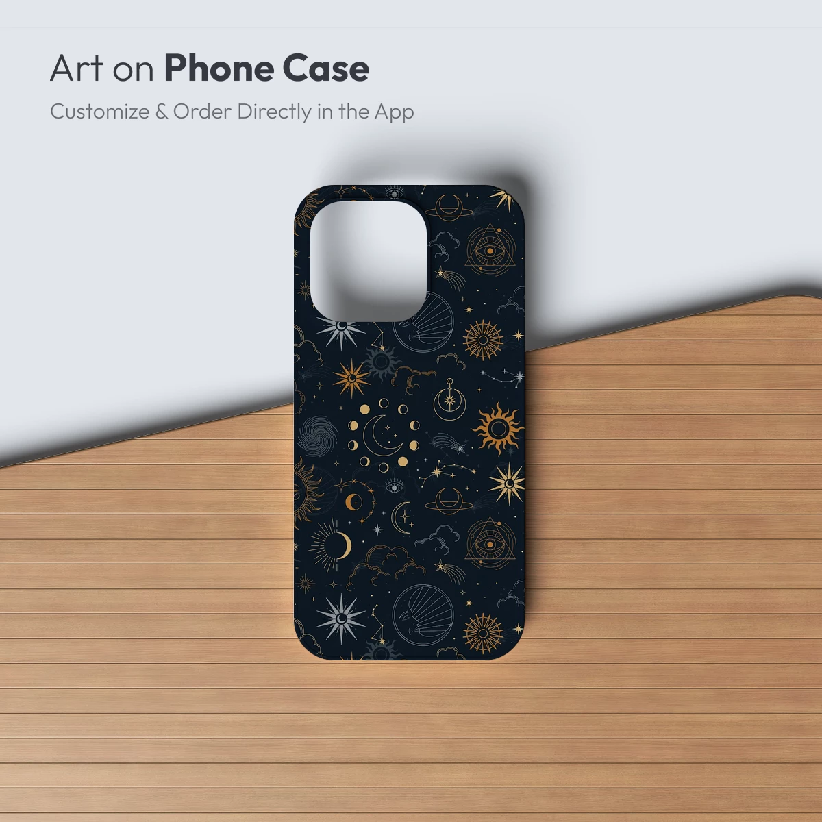 Celestial Harmony: Golden Moon & Sun Motifs - Image 3