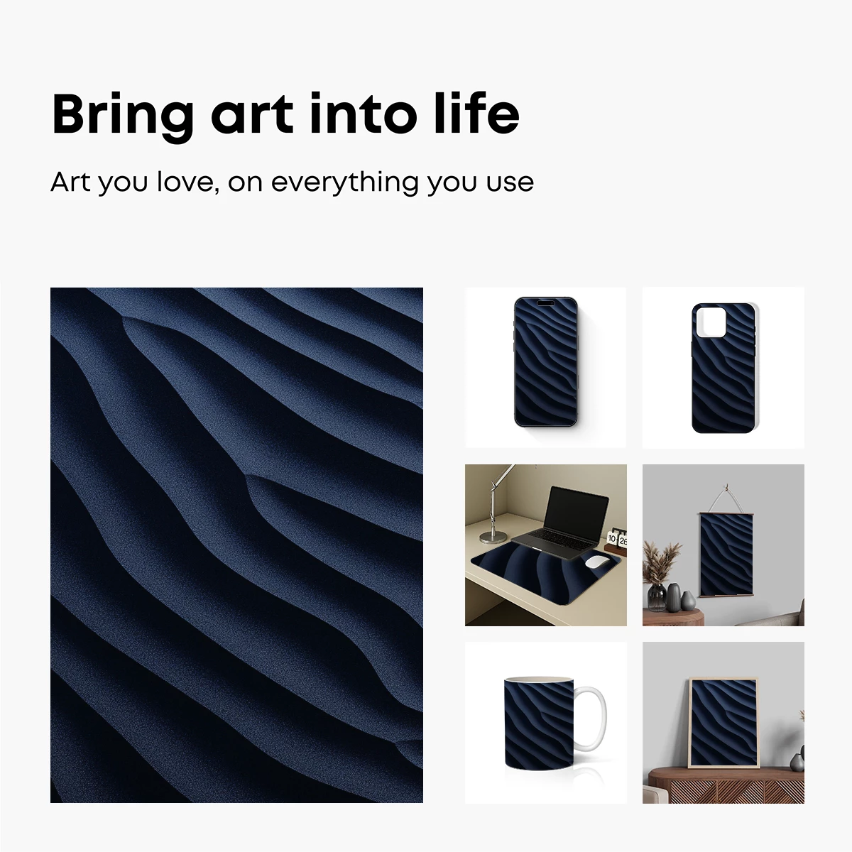Elegant Navy Waves: A Textured Odyssey - Image 2