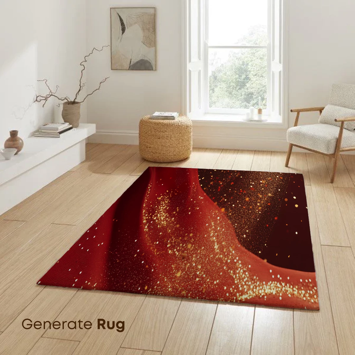 Golden Elegance: Red Silk and Stardust - Image 6