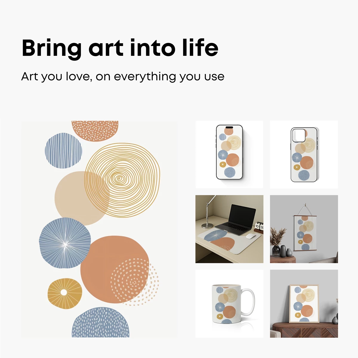 Geometric Harmony: Spirals and Dots in Pastel Tones - Image 2