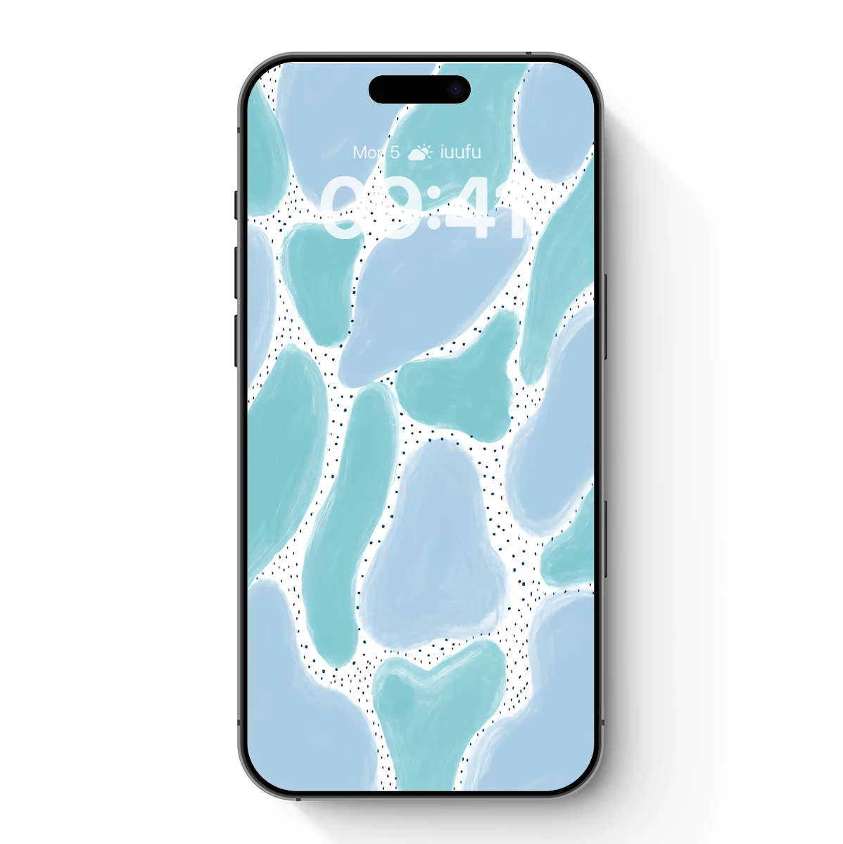 Abstract Aqua Blooms: Dotted Delight in Pastel Hues