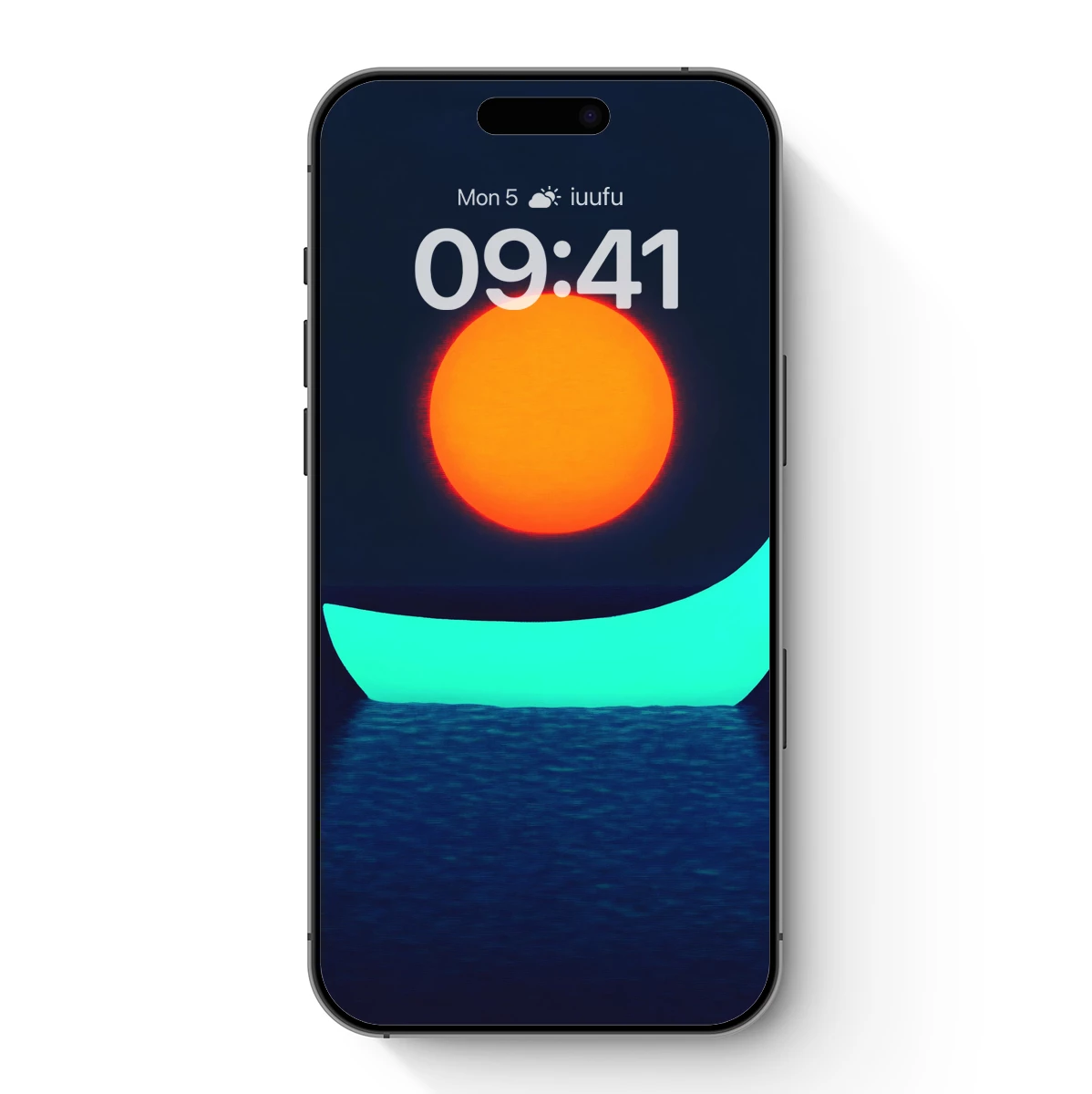 Eclipse of Neon Dreams: Sun and Crescent