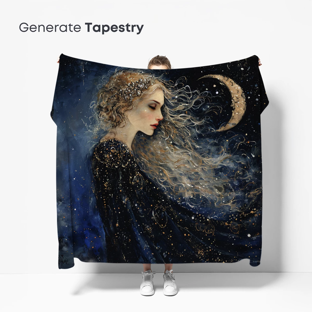 Ethereal Moonlit Muse: A Celestial Fantasy Portrait - Image 5