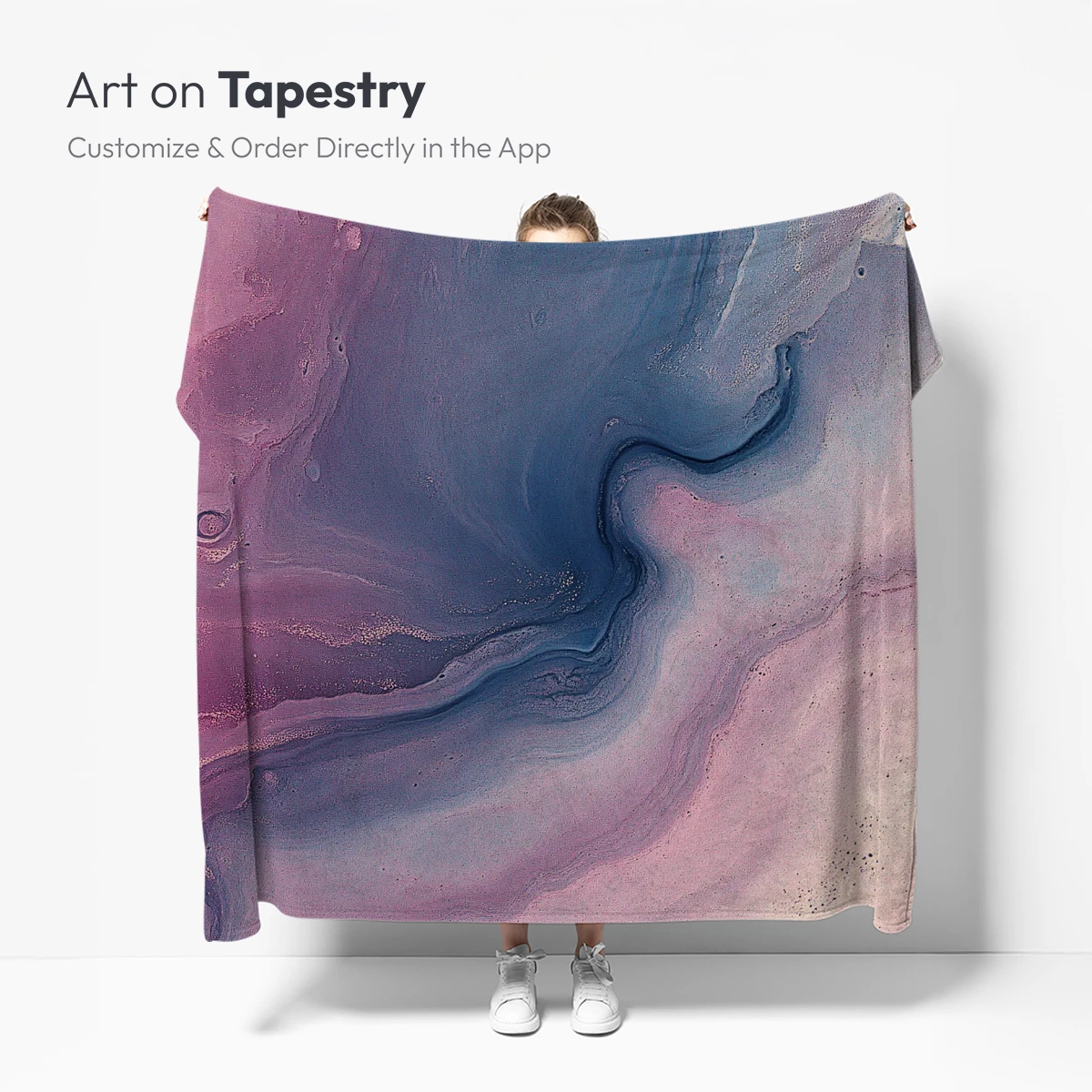 Ethereal Swirls: Pink and Blue Abstract Fusion - Image 5