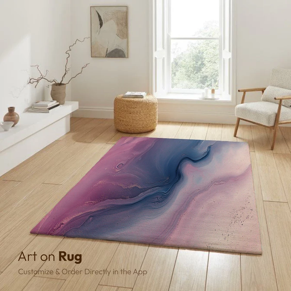 Ethereal Swirls: Pink and Blue Abstract Fusion - Image 6