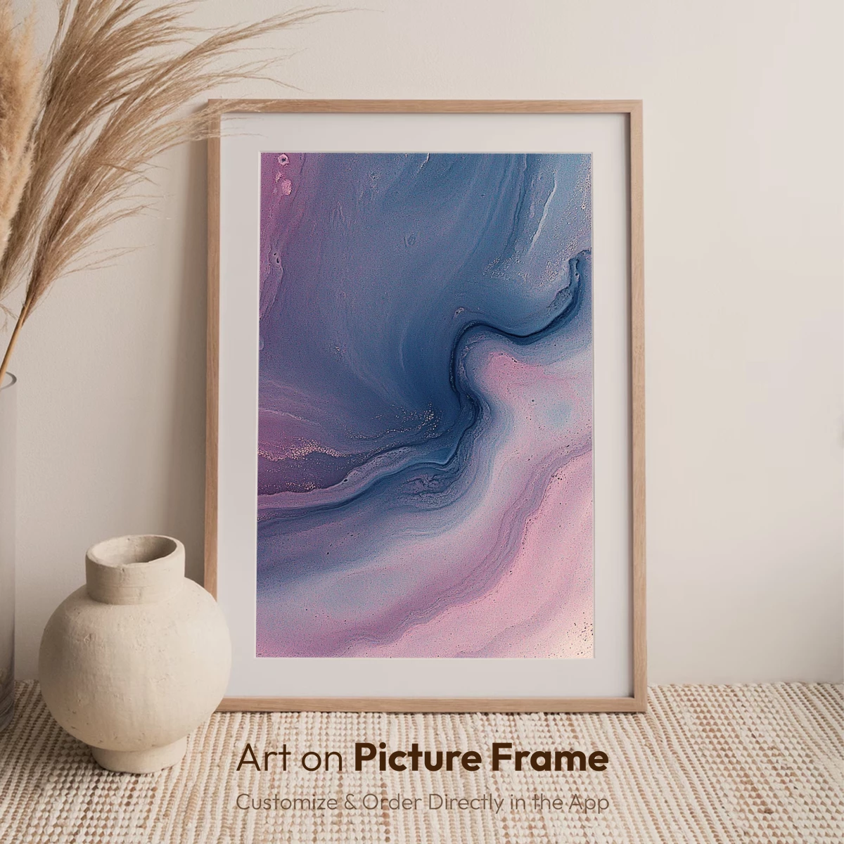 Ethereal Swirls: Pink and Blue Abstract Fusion - Image 7
