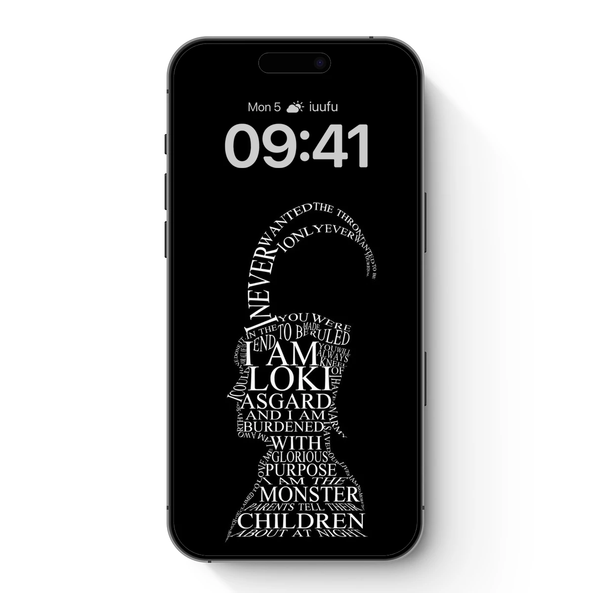 Loki's Shadow: Typography Art Silhouette