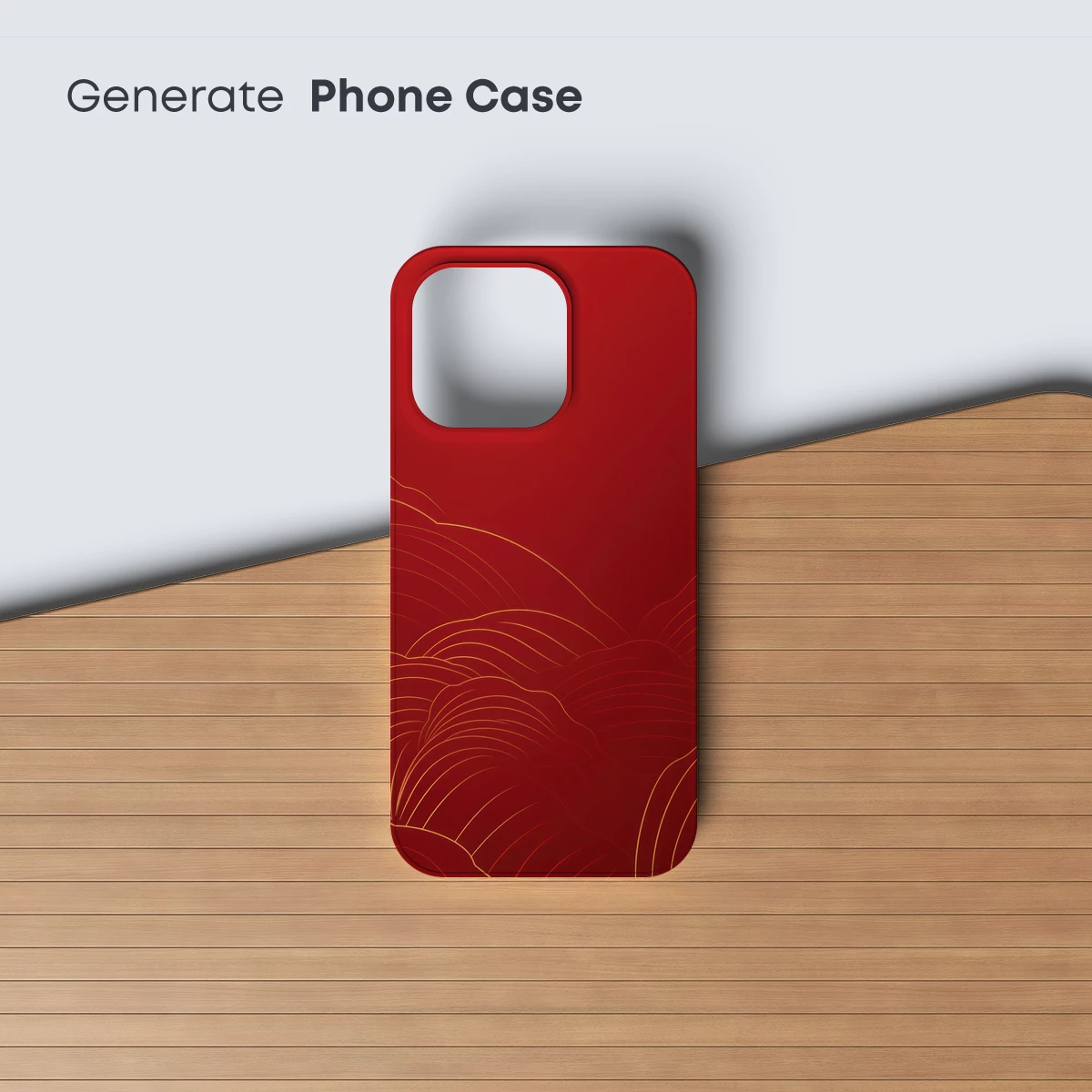Crimson Waves: Golden Line Artistry - Image 3