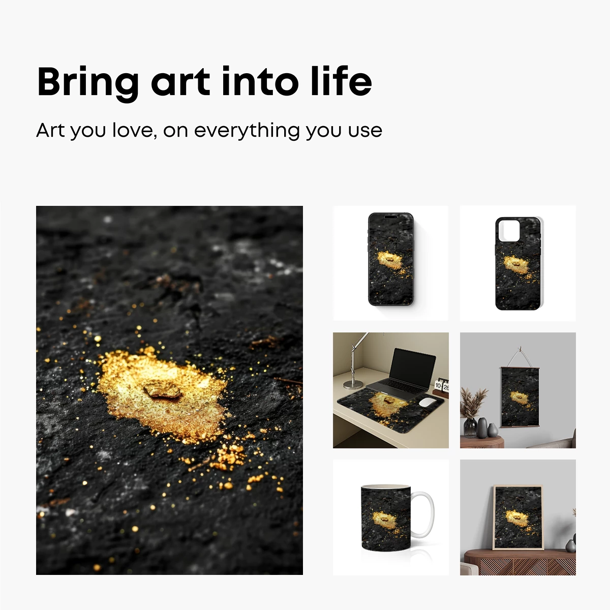 Golden Stardust on Midnight Canvas - Image 2