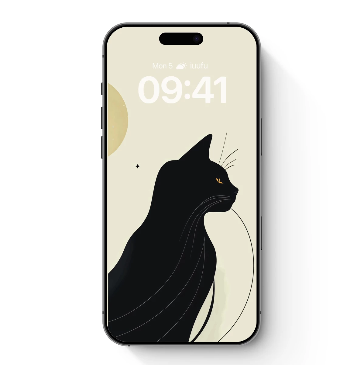 Elegant Night Whisker: Minimalist Cat Silhouette Art