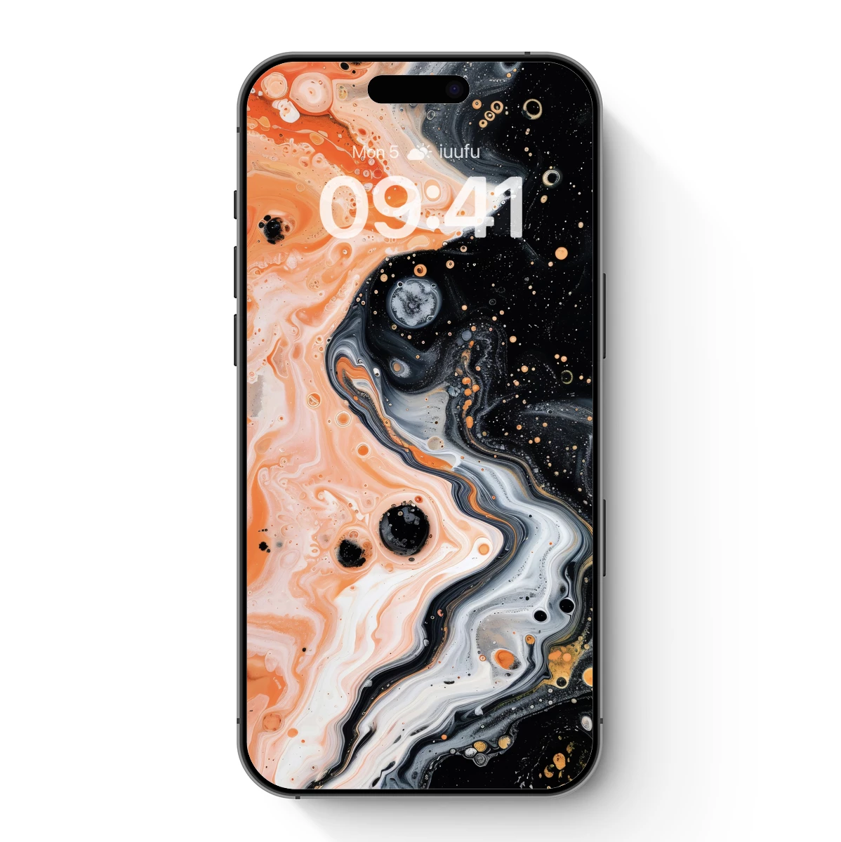 Cosmic Swirls: Fusion of Orange and Black