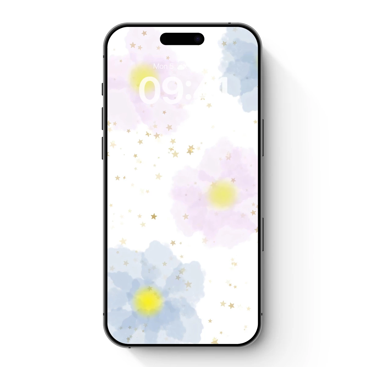 Pastel Floral Dream with Golden Stars