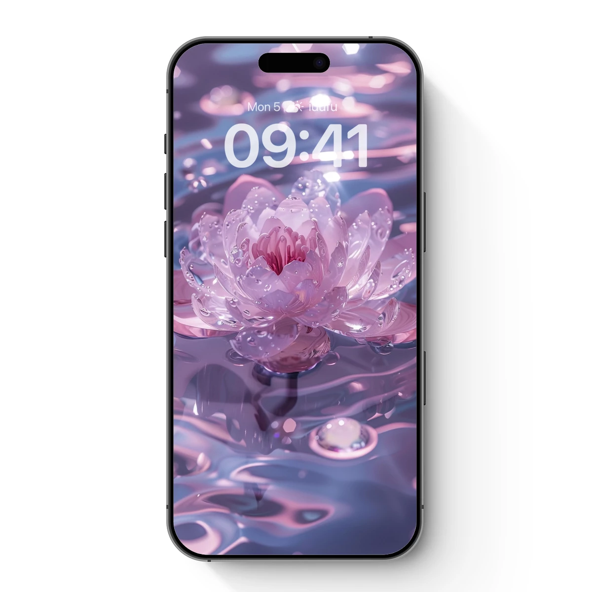 Crystal Lotus Bloom: Ethereal Water Reflections