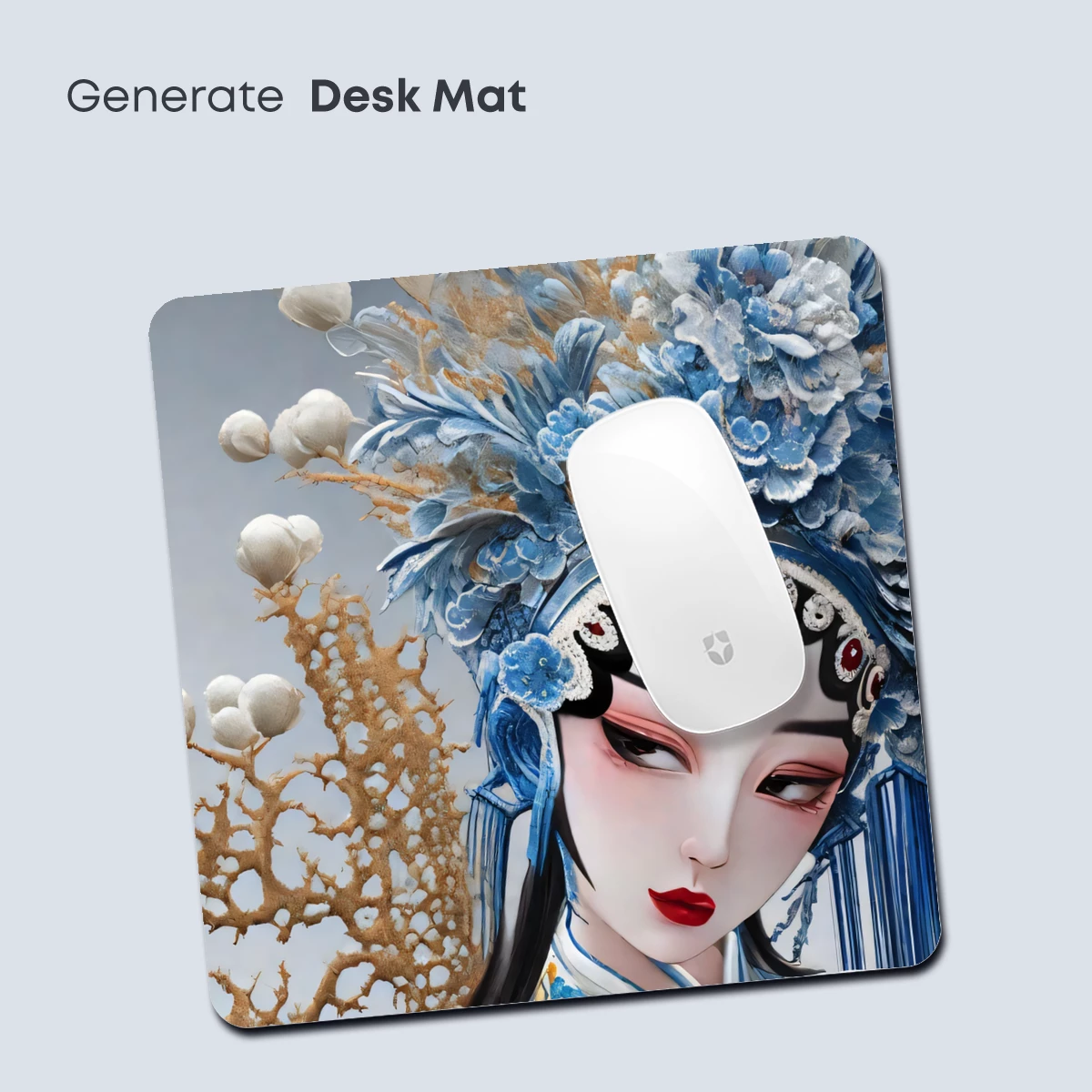 Ethereal Opera Muse: Blue Floral Headdress - Image 4